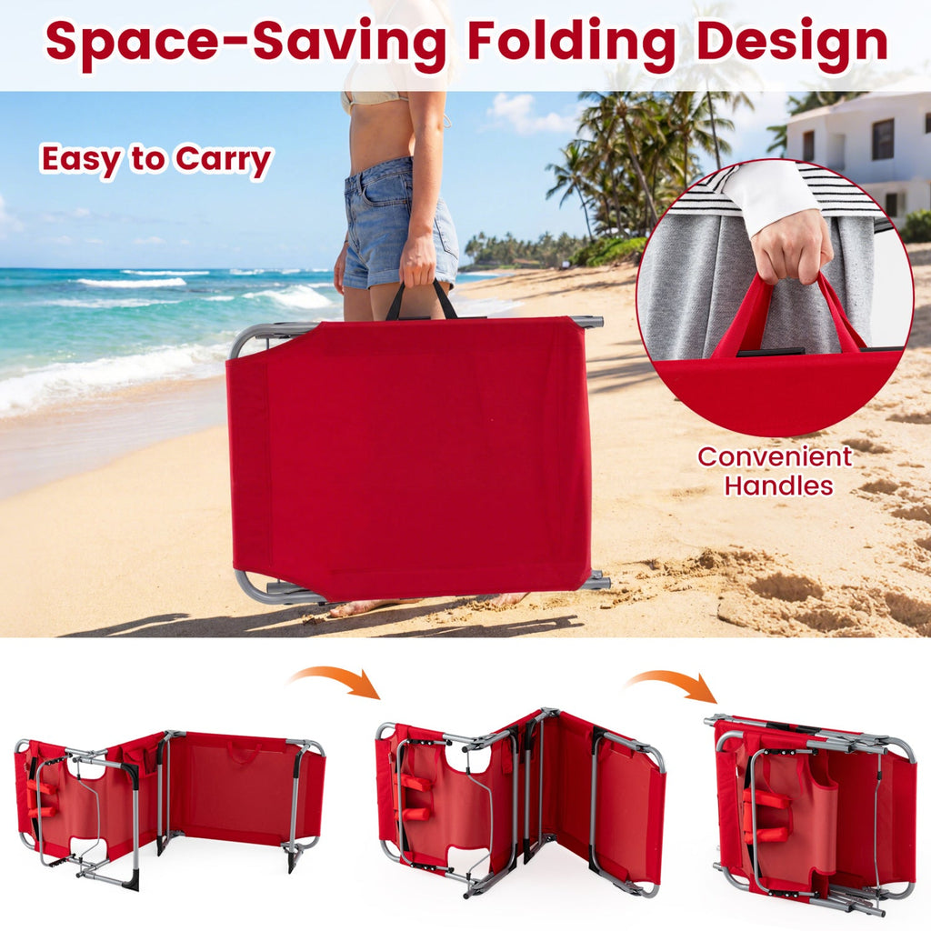Adjustable Tanning Chaise Lounge Set of 2 with Face Hole