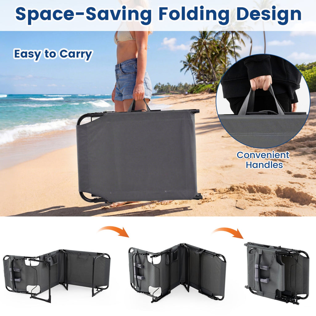 Adjustable Tanning Chaise Lounge Set of 2 with Face Hole