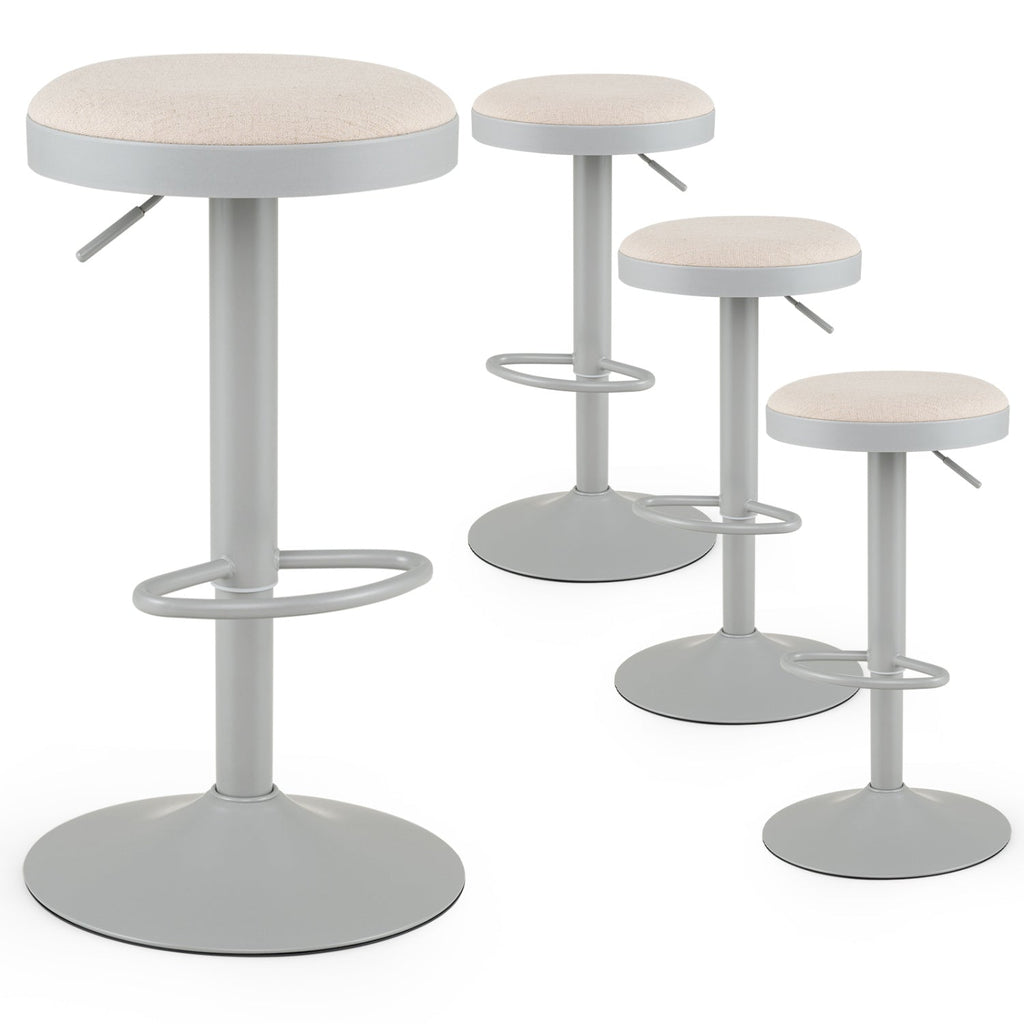 Adjustable Swivel Bar Stools Set of 4 with Padded Seats