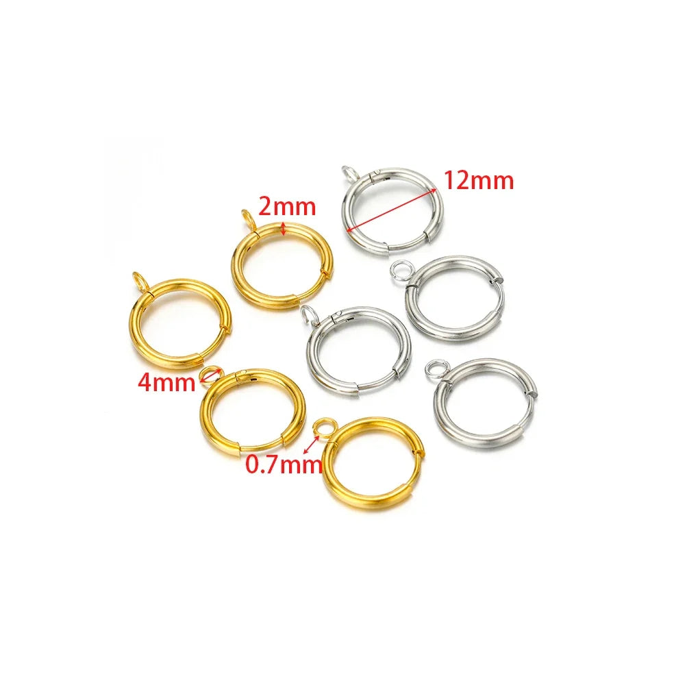 Stainless Steel Gold Earring Hooks with Ear Posts and Jump Rings | DIY Jewelry Making Supplies