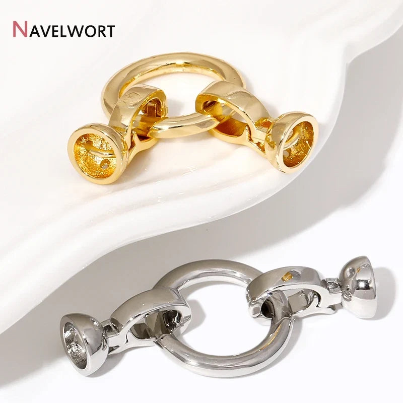 2/4/6Pcs Gold Color Round Jewelry Clasps | Locks For Bracelet Necklace Making Supplies