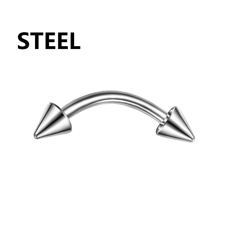 1/5Pcs Eyebrow Lip Piercing Banana Shape Lip Ring Stainless Steel Curved Barbell Stud Helix Navel Cartilage Earring Body Jewelry