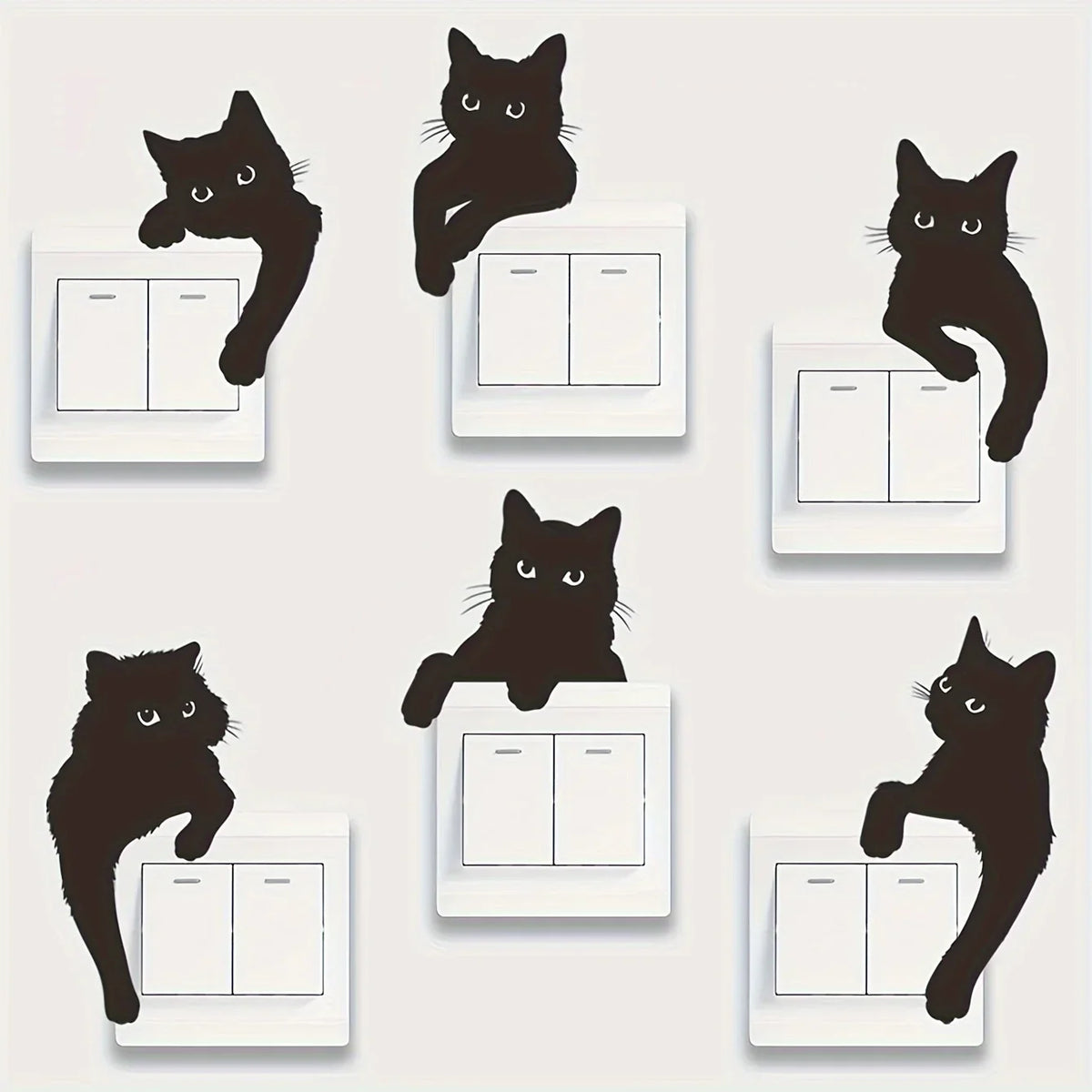 Cat Switch Stickers | Removable Vinyl Decals for Light Switches