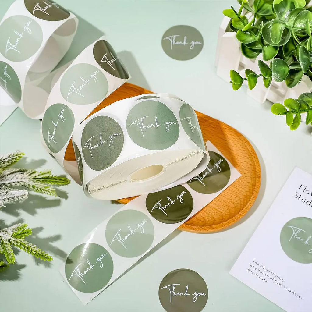 500pcs Round Thank You Stickers for Envelope Seal | Gift Packaging Labels for Party Decor and Scrapbooking