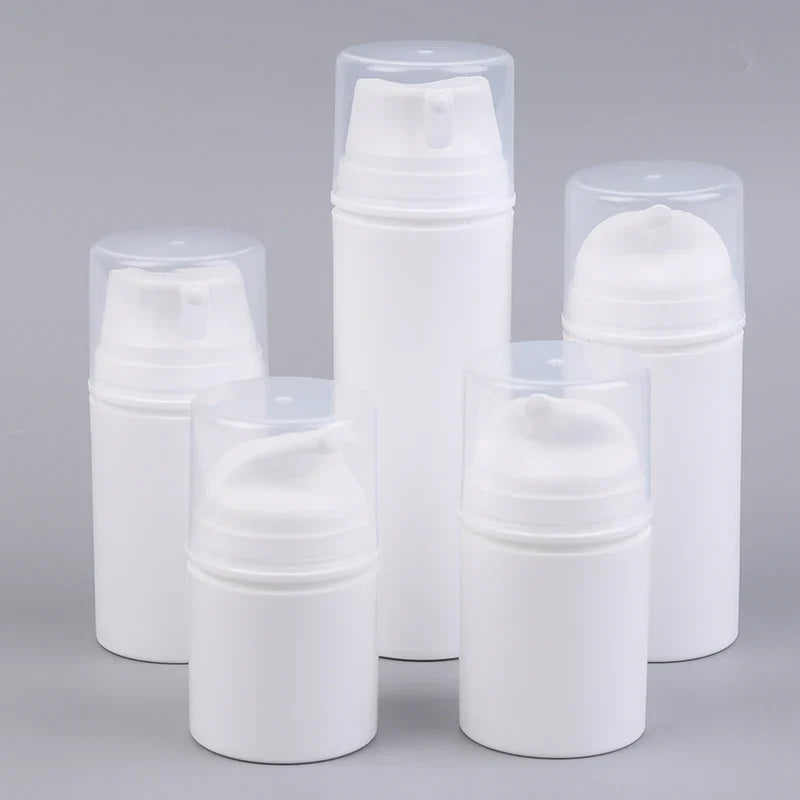 Airless Cosmetic Travel Size Vacuum Pump Bottles | Refillable Emulsion Dispenser Set