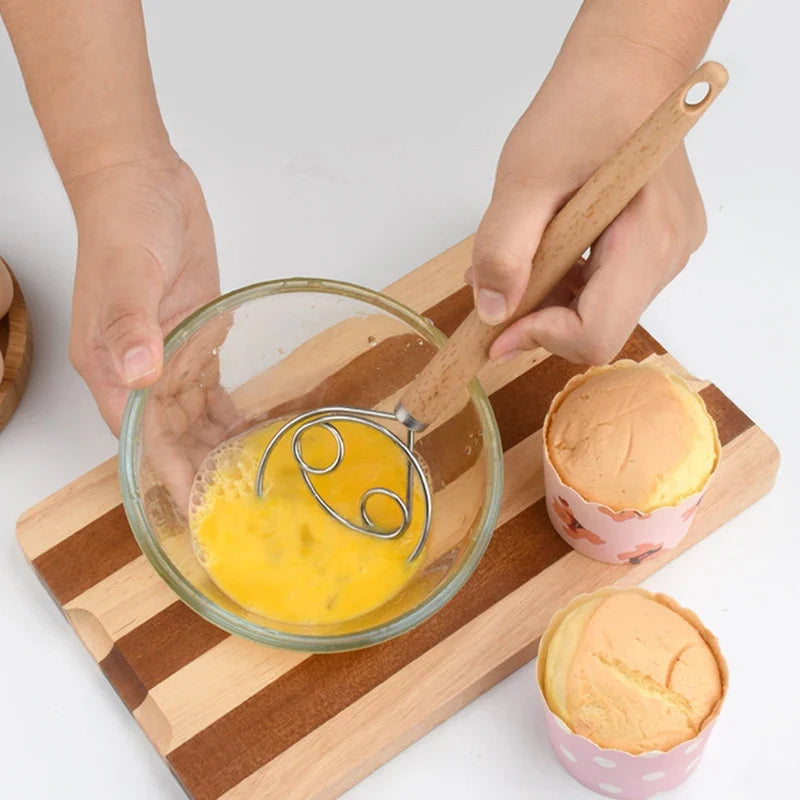 10 Inch Danish Dough Whisk | Hand Blender for Bread, Batter, and Eggs