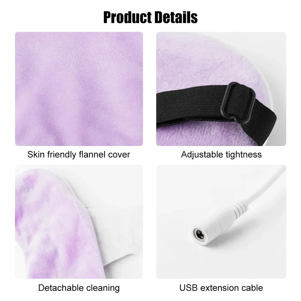 USB Heating Eye Mask | Hot Compress Sleep Eye Patch for Fatigue Relief