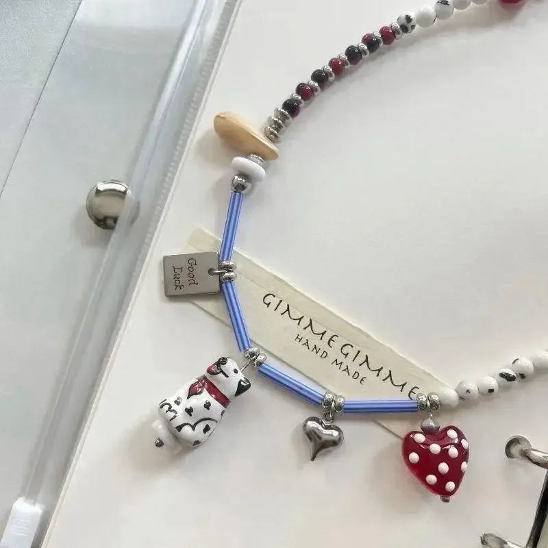 Personalized Dalmatian Pendant Necklace | Custom Beaded Jewelry Gift