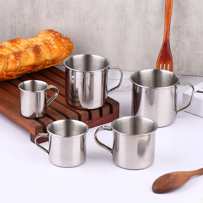 Stainless Steel Coffee Mug | Portable Camping Cup with Handle for Travel and Home