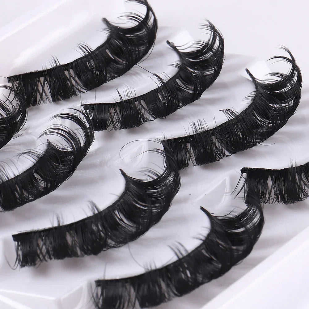 Budget Value 4 Pairs Multipack 3D Russian Fluffy Faux Mink Lashes Reusable Strip Lash Starter Kit