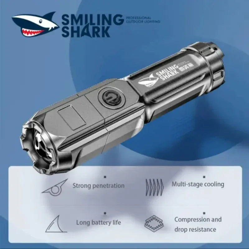 USB Rechargeable LED Flashlight | High Power Zoomable Torch for Camping and Emergencies