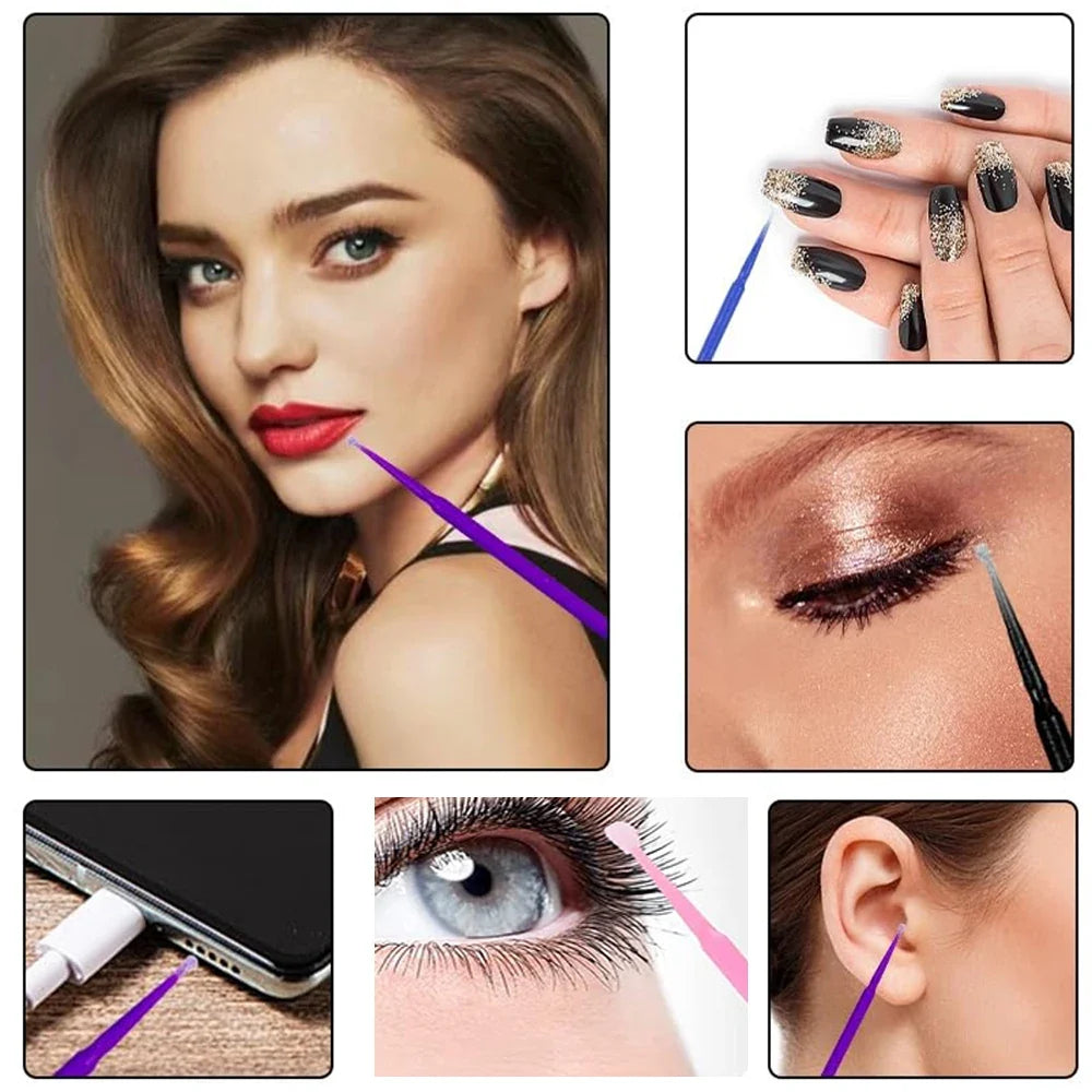 100PCS Micro Swab Applicator Eyelash Cleaning Brush Lash Extension Micro Brushes Cotton Swab Individual Eyelashes Removing Tool