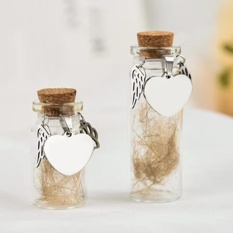 Pet Memorial Bottle for Pet Hair | Keepsake Urn with Silver Accessories