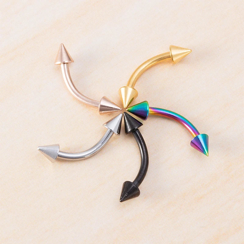 1/5Pcs Eyebrow Lip Piercing Banana Shape Lip Ring Stainless Steel Curved Barbell Stud Helix Navel Cartilage Earring Body Jewelry