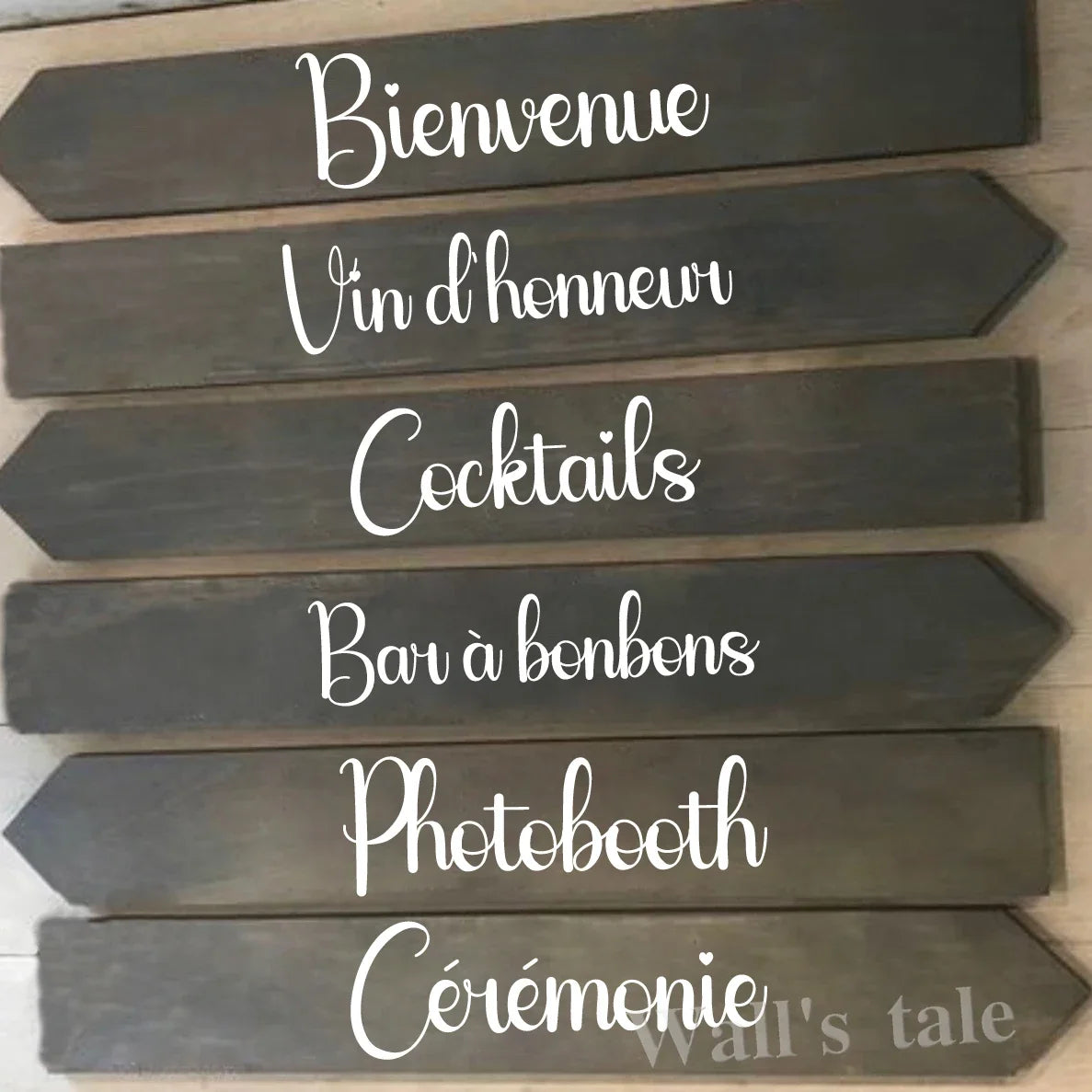 French Wedding Directional Sign Stickers | Baptism Party Personalized Vinyl Decals