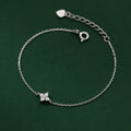 Four Leaf Clover Cubic Zirconia Bracelet | Trendy Chain Link Bracelet for Women