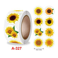 Sunflower Stickers Roll for Packaging and Decor | 100-500 Pcs