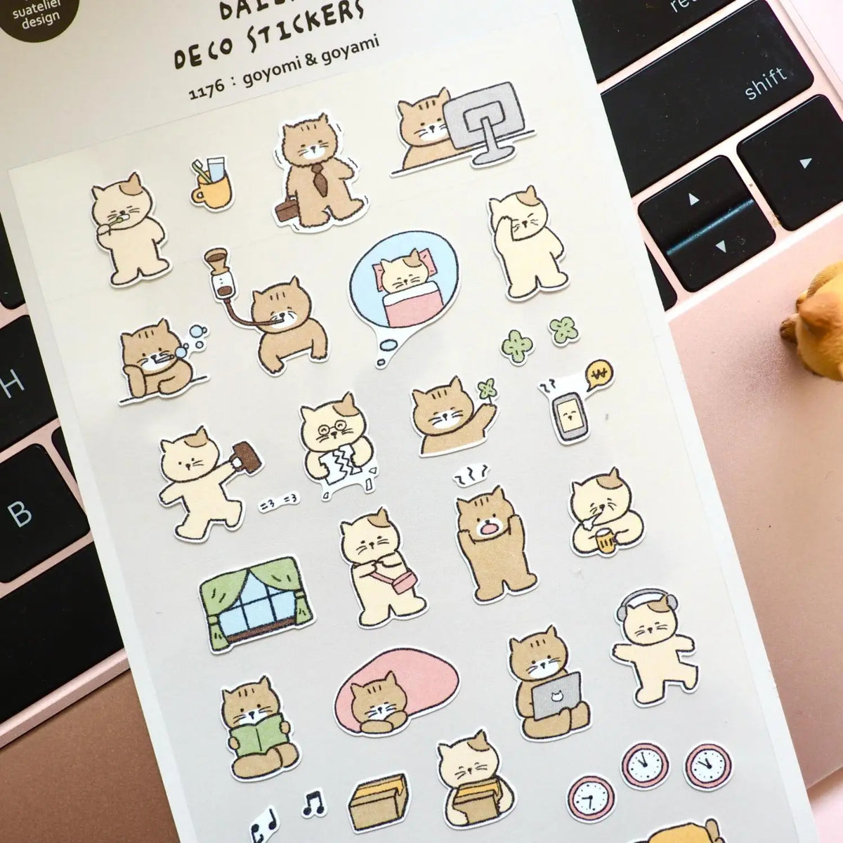 Korean Cat Daily Life Sticker Pack | Scrapbooking and Journal Decor