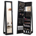Standing Lockable Jewelry Storage Organizer with Full-Length Mirror
