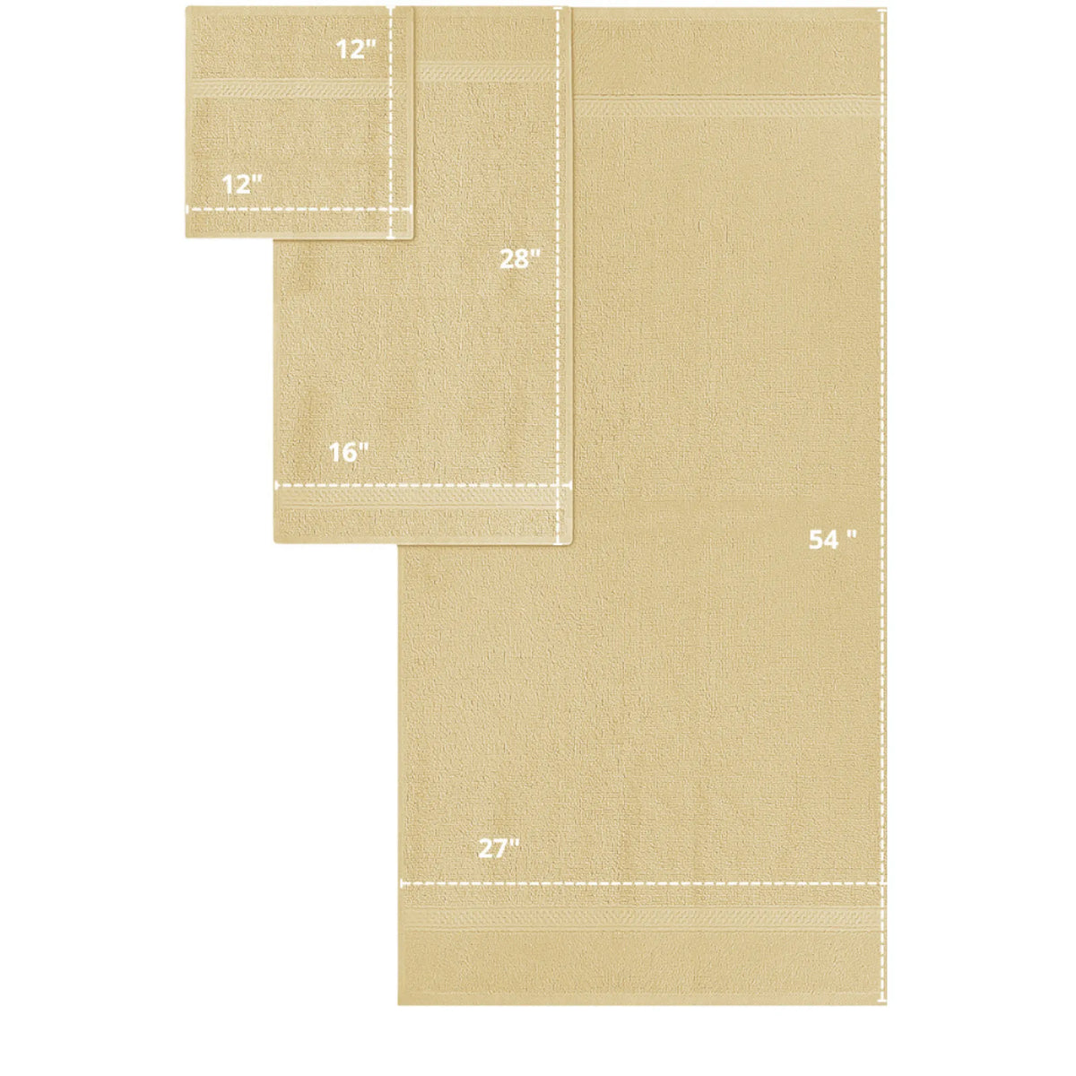 Textilia Set of 6 Bath Towel Set – Beige