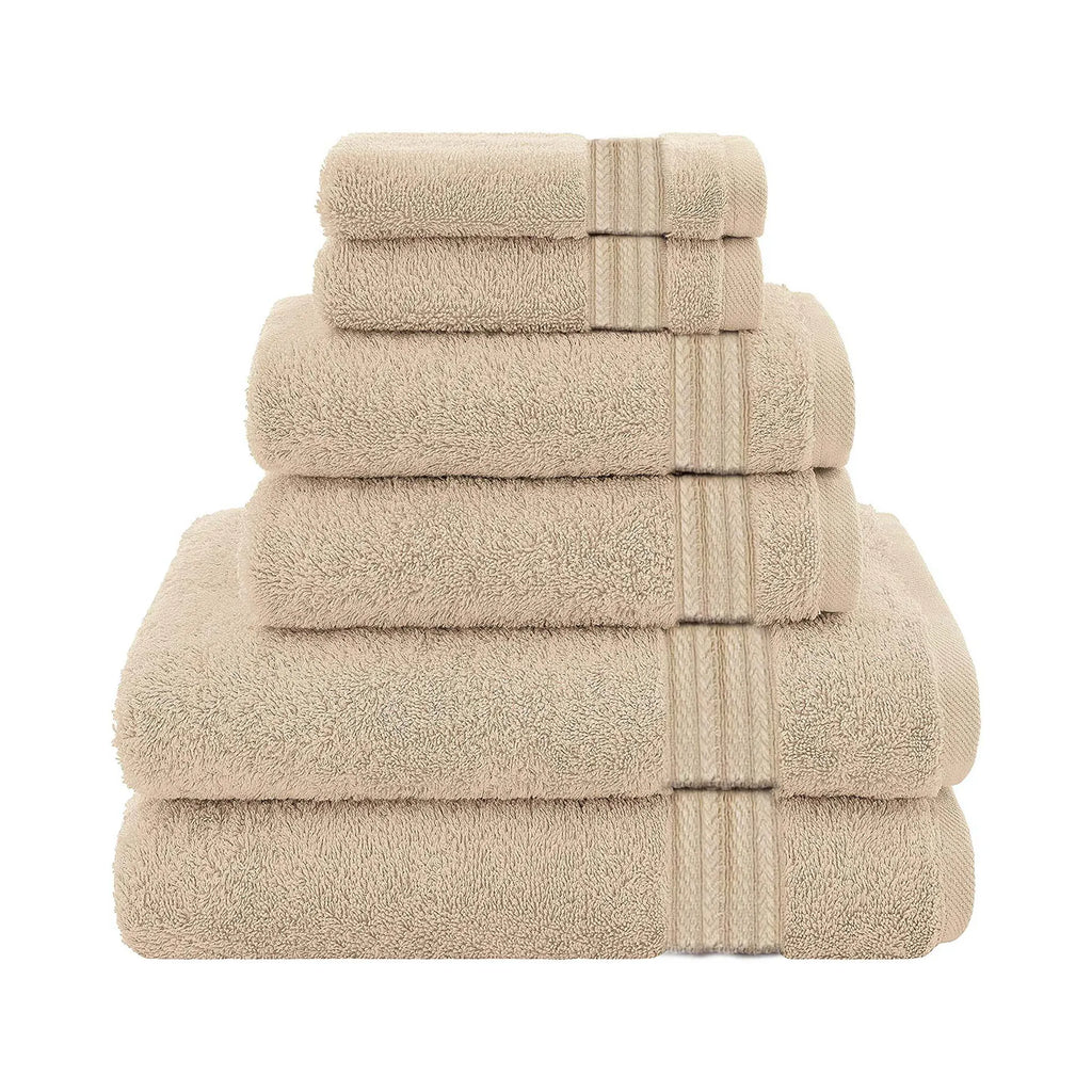 Textilia Set of 6 Bath Towel Set – Beige