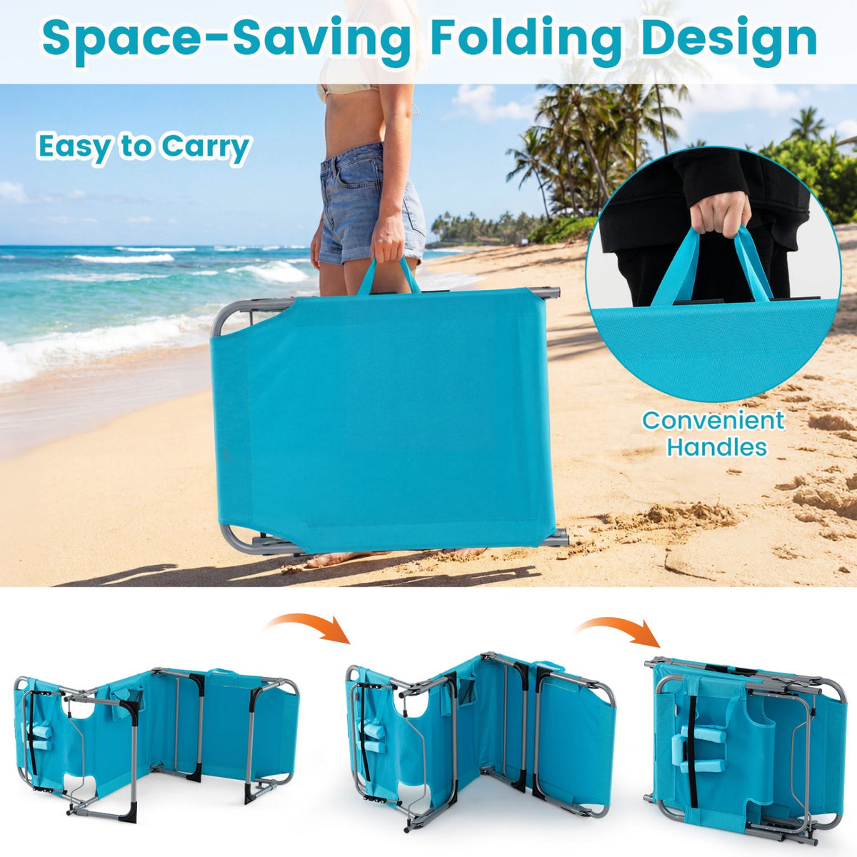 Tanning Chair with Face Arm Holes Folding Chair