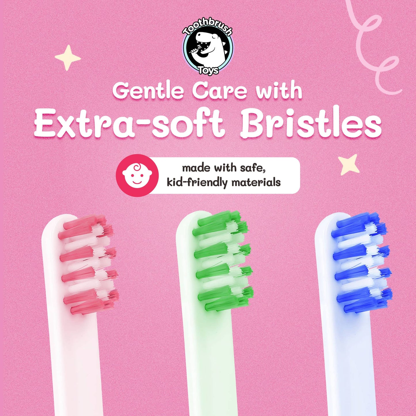 Toothbrush Toys Kids Toothbrush Replacement Heads 3-Pack