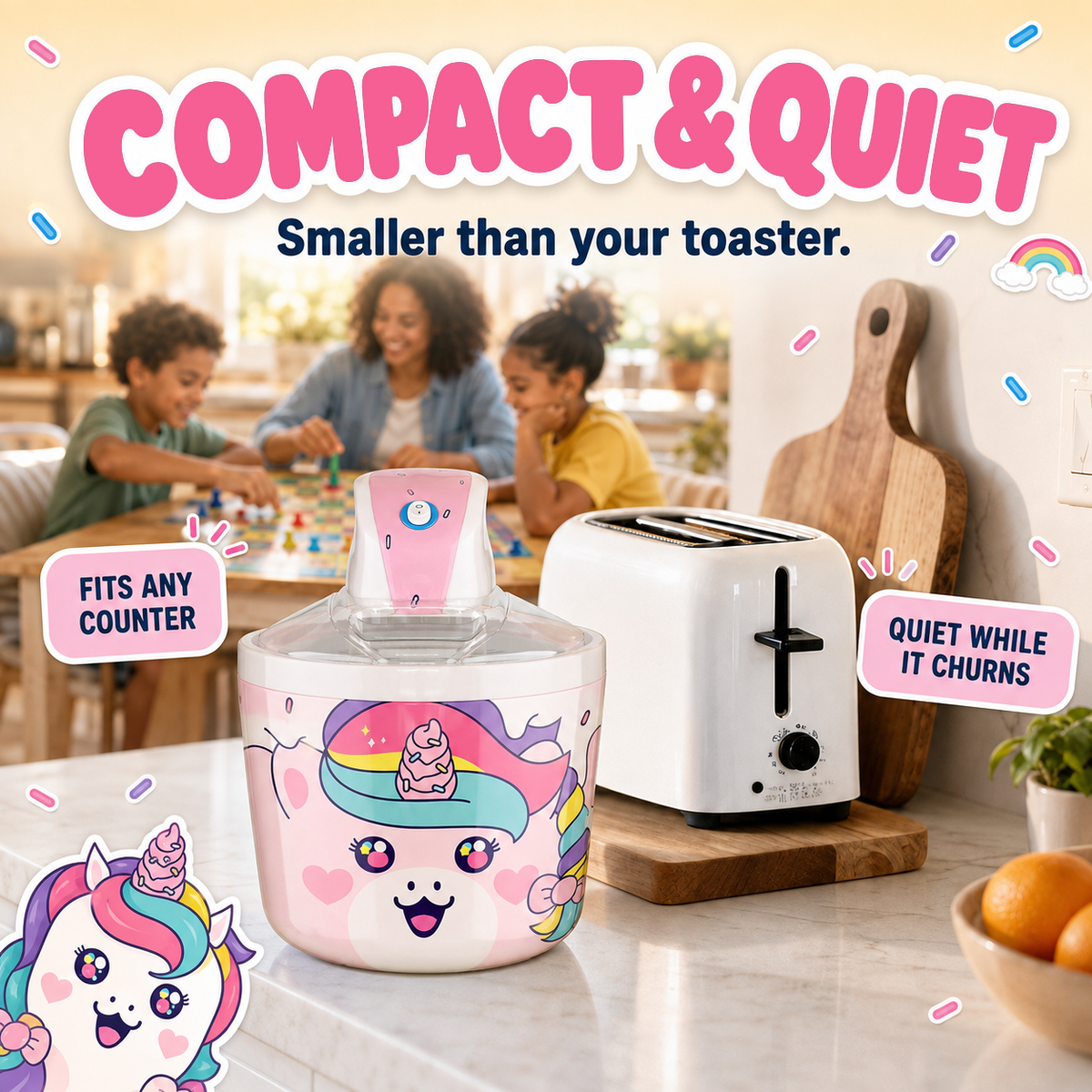 Electric Ice Cream Maker for Kids (1.2 Qt)