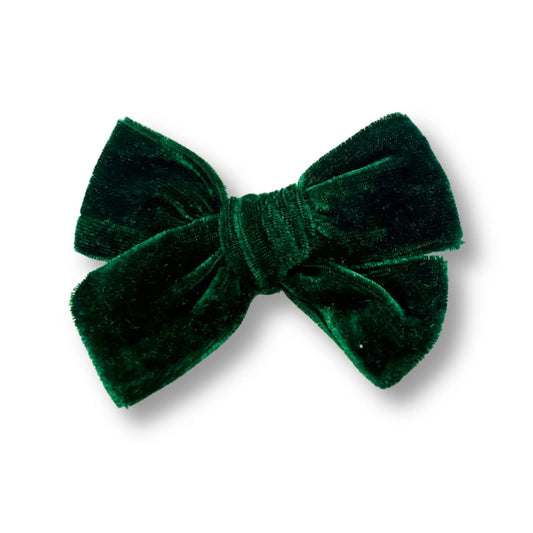 Forest Green Velvet Bow