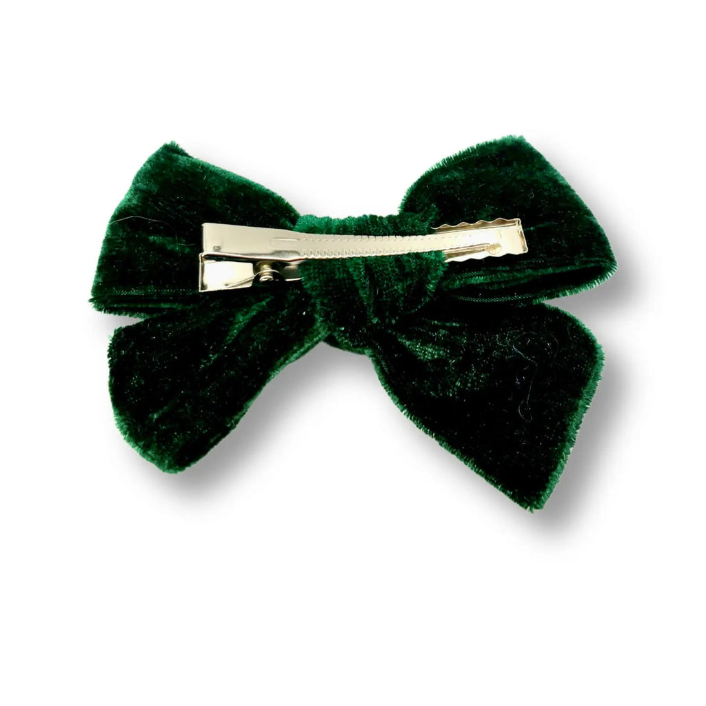 Forest Green Velvet Bow