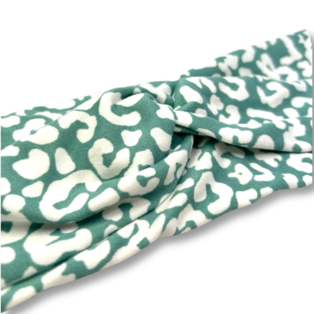 Teal Leopard Twist Knot Headband
