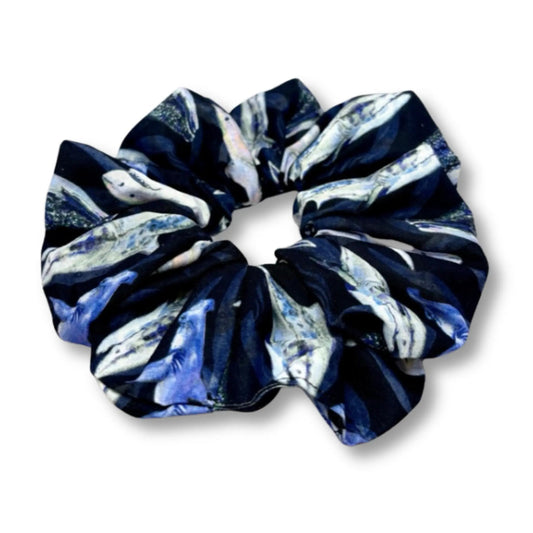Dark Blue Shark Scrunchie