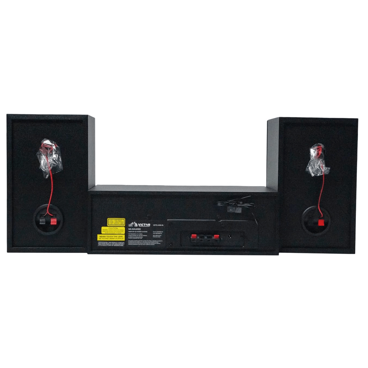 Victor Milwaukee 50W Desktop CD Stereo System w Bluetooth, CD Player & FM Radio
