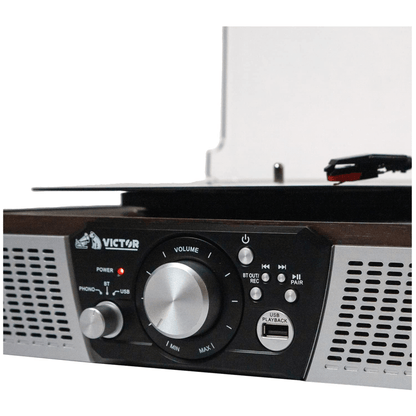 Victor Lakeshore 5-in-1 Hybrid Bluetooth Turntable System w USB and RCA Output
