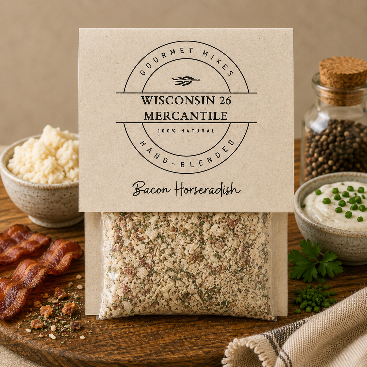 Bacon Horseradish Dry Dip Mix | Smoky Gourmet Dip Mix | Wisconsin 26 Mercantile