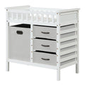 Wooden Baby Changing Table Diaper Changing Station with 3 Fabric Storage Drawers