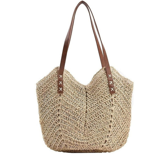 Crocheted Straw Handbag - Perfect for Women's Vacation