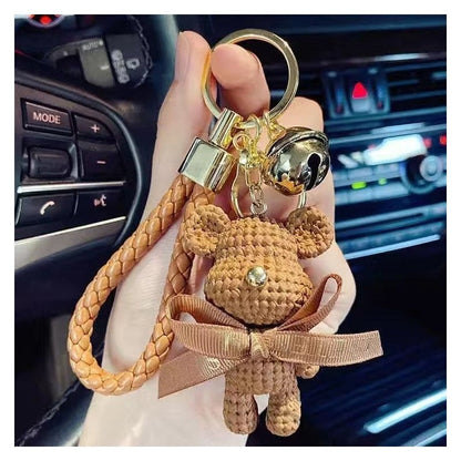 Knitted Bear Keychain Bag Charm - Adorable and Stylish