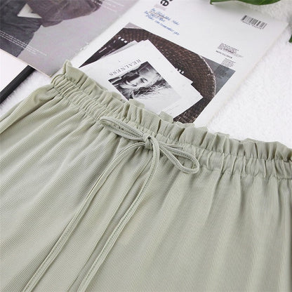 Three-Piece Cozy Home Ensemble - Tank Top, Lounge Pants, Long Robe