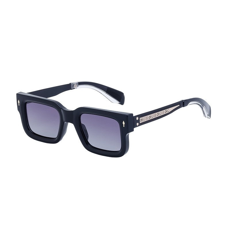 UV400 Unisex Full Square Frame Polarized Retro UV Protection Sunglasses