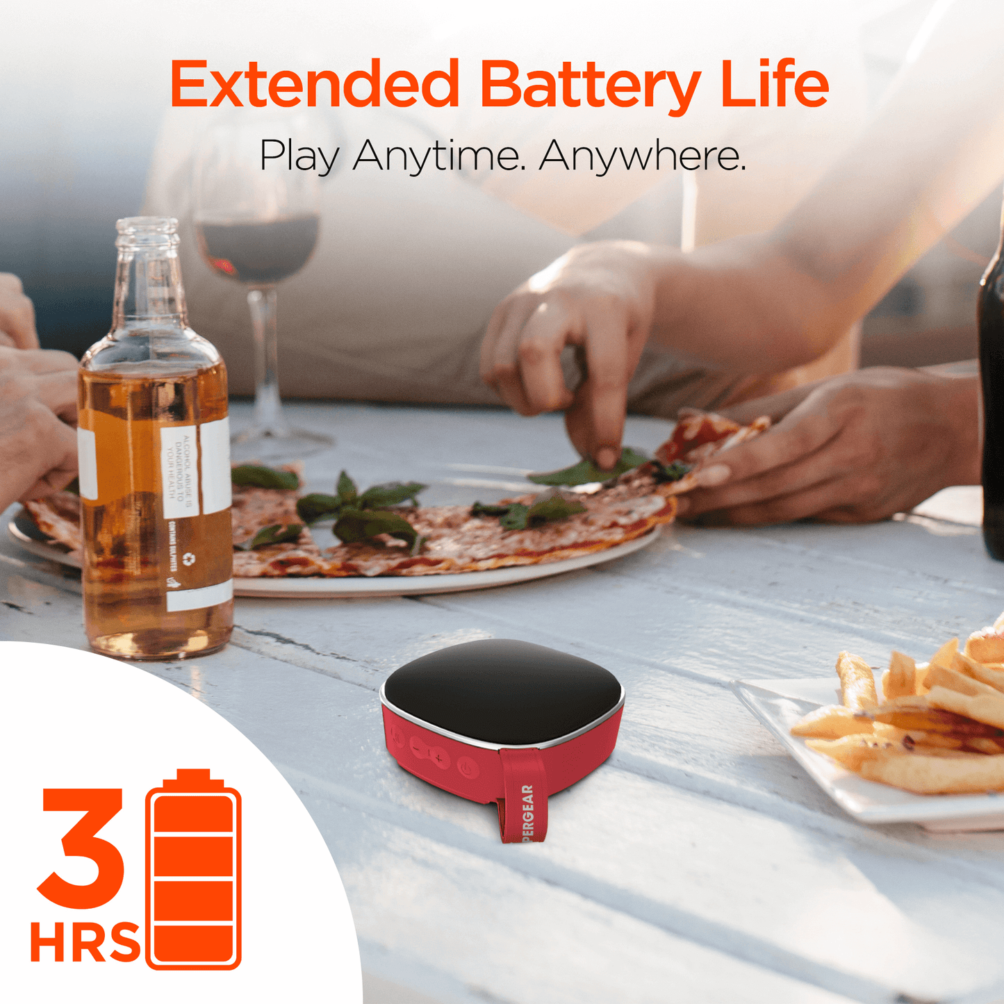 HyperGear Fabrix Mini Wireless Speaker - Red