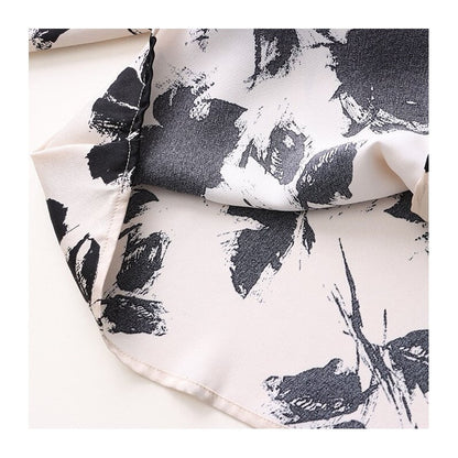 Vibrant Ink Lantern Sleeve Satin V-Neck Shirt