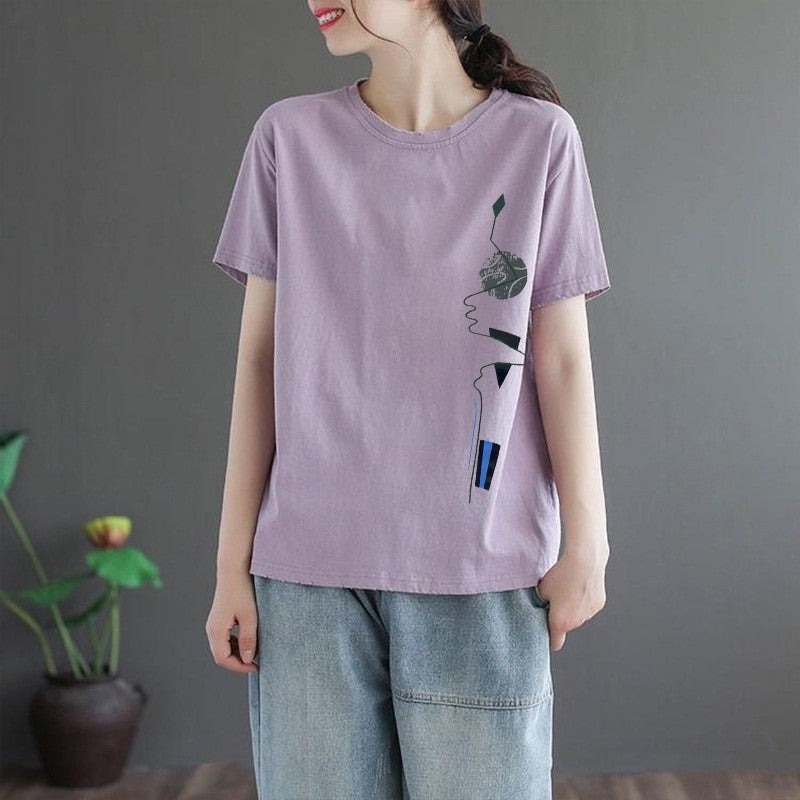 Fitted Round Neck Short Sleeve Tee