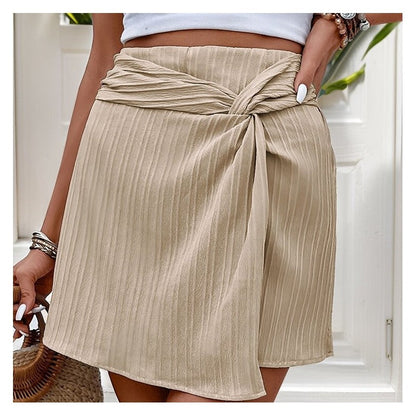 Flowy Twisted Texture Waist Skirt Pants
