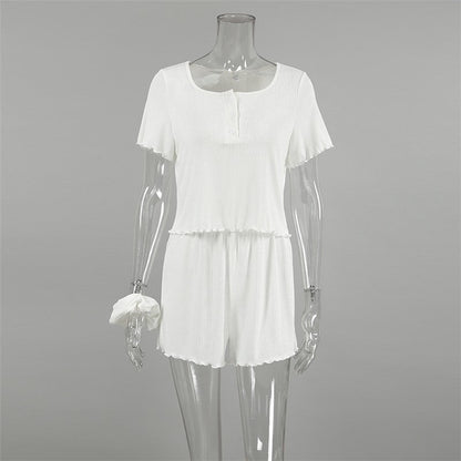 Solid Color Tank Top and Shorts Lounge Set