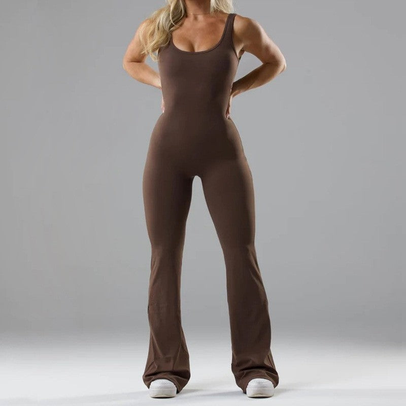 Hollow Out Seamless Bodysuit in Solid Color