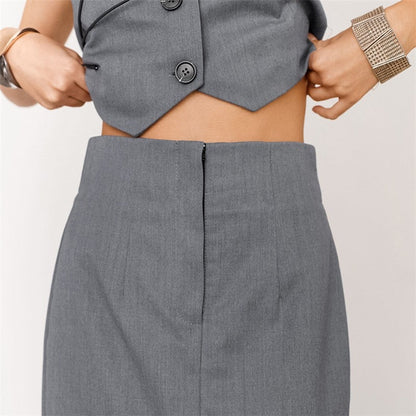 High-Waisted V-Neck Slim Fit Dress in Solid Color