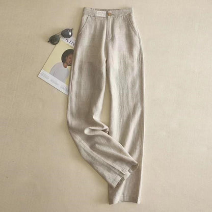 Stylish Relaxed High-Waisted Straight-Leg Trousers