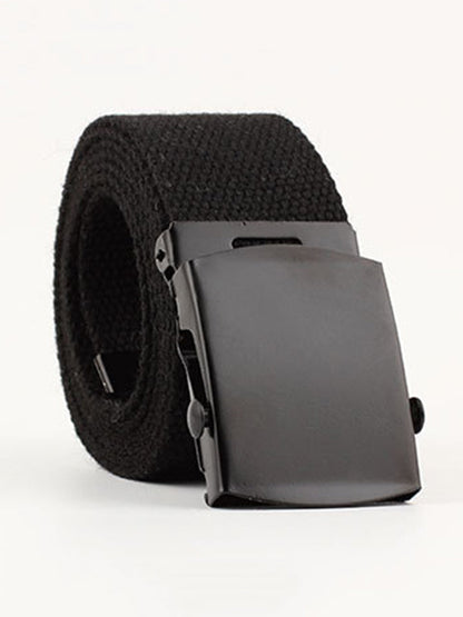 Casual 7 Colors Solid Color Canvas Weave Belt