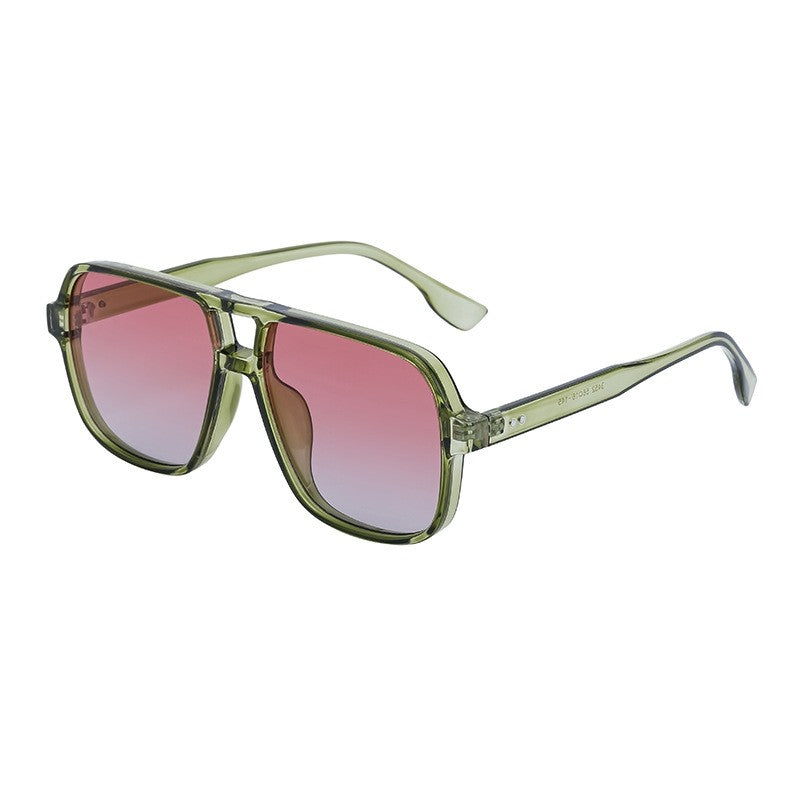 Retro Large Full Square Frame UV400 UV Protection Outdoor Sunglasses